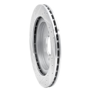 Dodge Viper Brake Rotor (1) - Rear Right - R1 Concepts - Drilled & Slotted - Silver - `92-`02